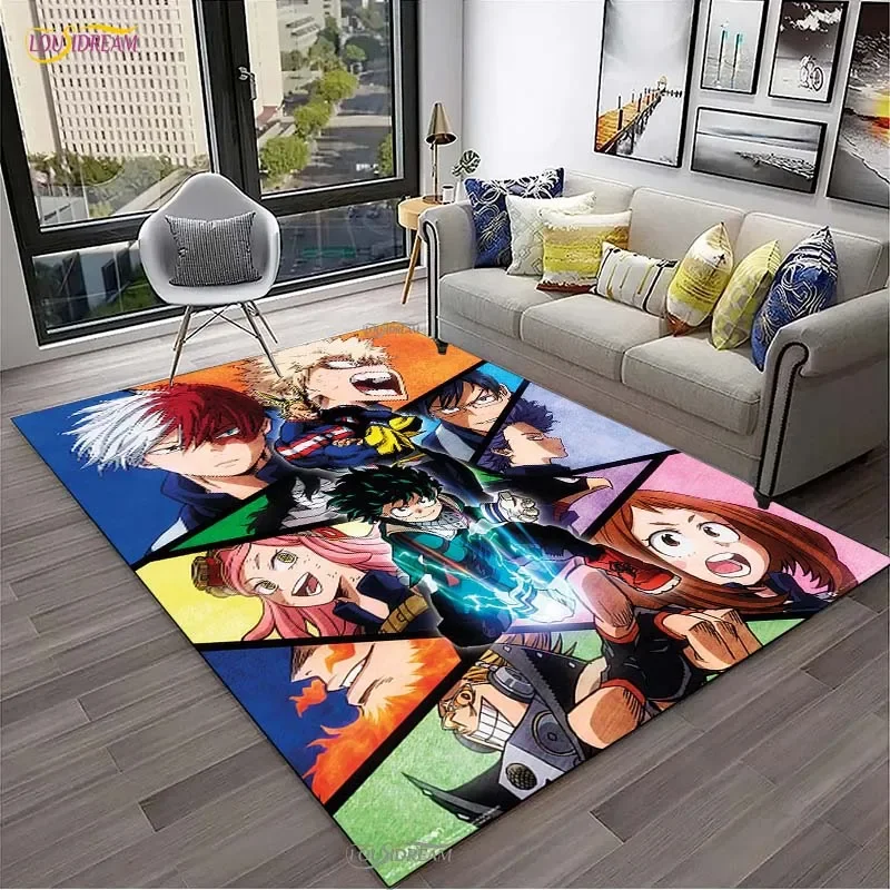 Home Cinema Kids - My Hero การ์ตูนอะนิเมะพรมสําหรับห้องนั่งเล่นห้องนอน Cinema พรมห้องครัวประตูเด็กลื่น Alfombra