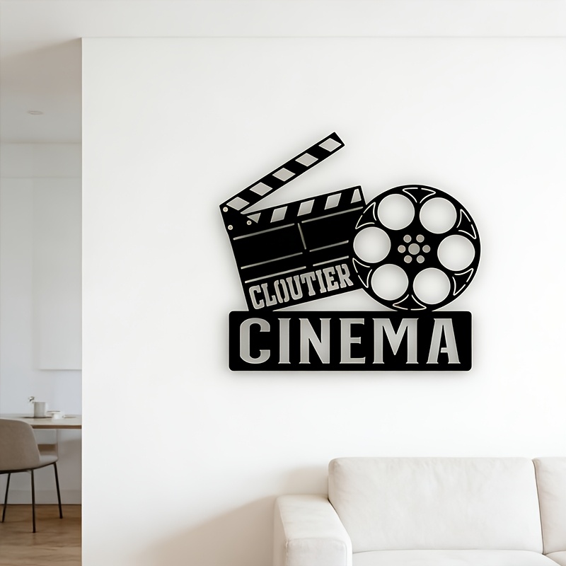 Vintage Home Cinema - CIFBUY ป้ายโลหะตกแต่งผนังสไตล์วินเทจ ป้ายโรงภาพยนตร์ งานฝีมือเหล็ก สำหรับตกแต่งภายในและภายนอกบ้านหรือสำนักงาน