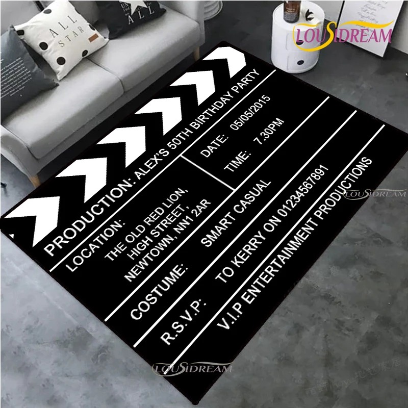 Home Cinema Kids - ธีมโปรเจคเตอร์วินเทจ สำหรับคืนดูหนัง แผ่นปิดกล้องถ่ายภาพยนตร์ บรรยากาศโรงภาพยนตร์ย้อนยุค พรมปูพื้นโรงหนังขนาดเล็ก สำหรับห้องครัว