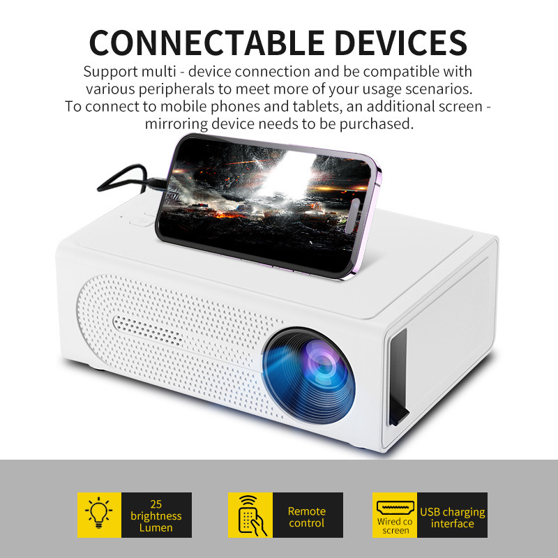 มินิโปรเจคเตอร์ 1080P รองรับ L - Home Cinema Kids บทวิจารณ์และราคา