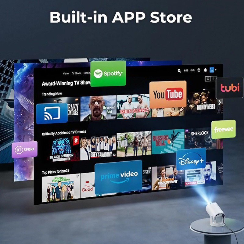 โปรเจคเตอร์พกพา HY300Pro 4K HD - Home Cinema In บทวิจารณ์และราคา