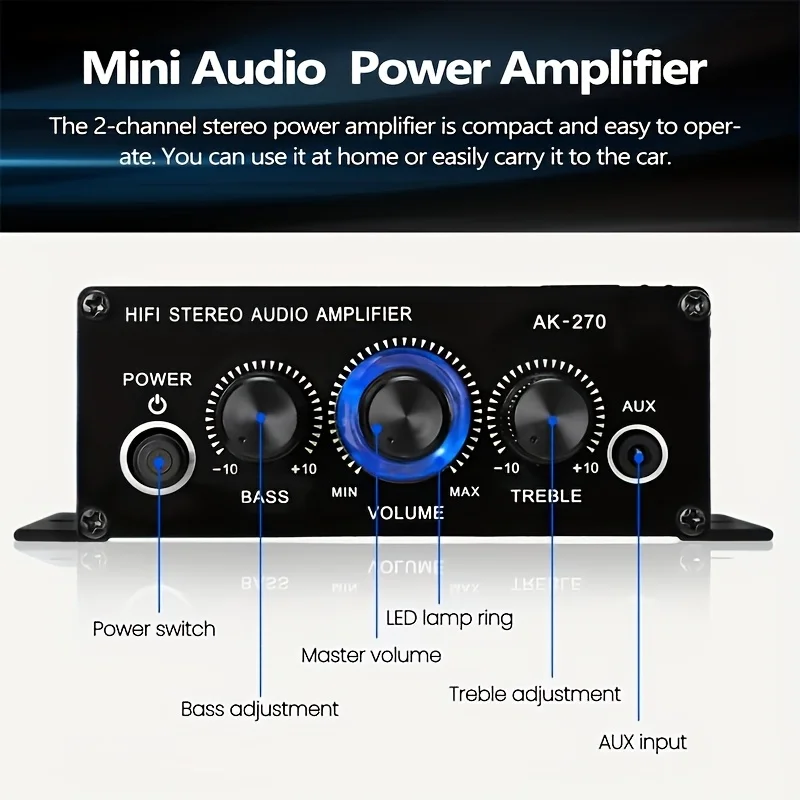 AK-270 400W มินิเพาเวอร์แอมป์  - Home Cinema Amplifier บทวิจารณ์และราคา