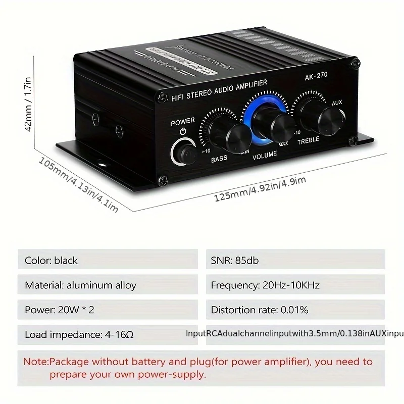 AK-270 400W มินิเพาเวอร์แอมป์  - Home Cinema Amplifier บทวิจารณ์และราคา