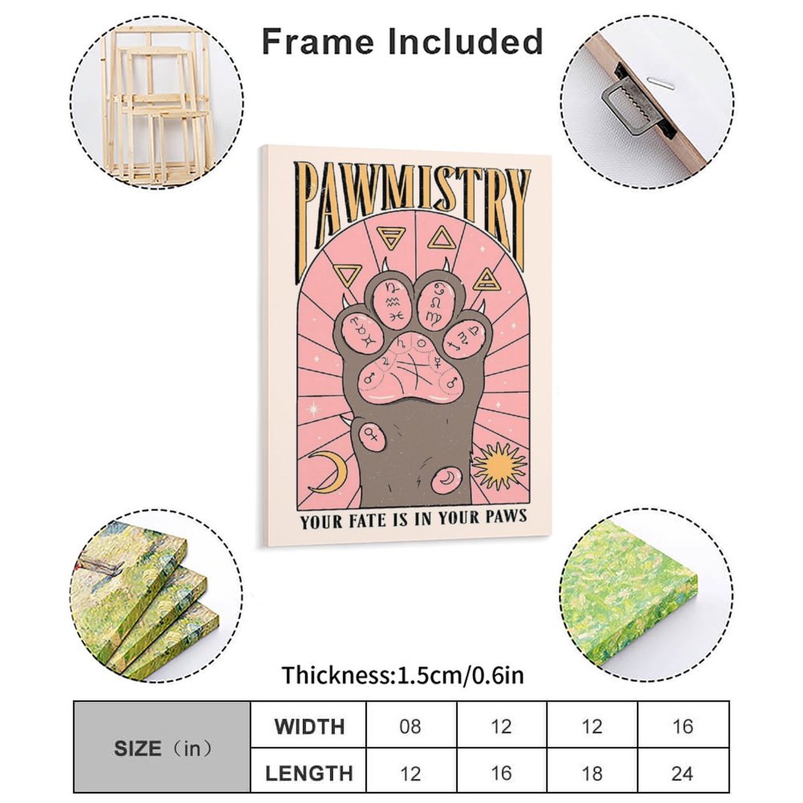 Pawmistry ภาพวาดผ้าใบโปสเตอร์  - Home Cinema In บทวิจารณ์และราคา