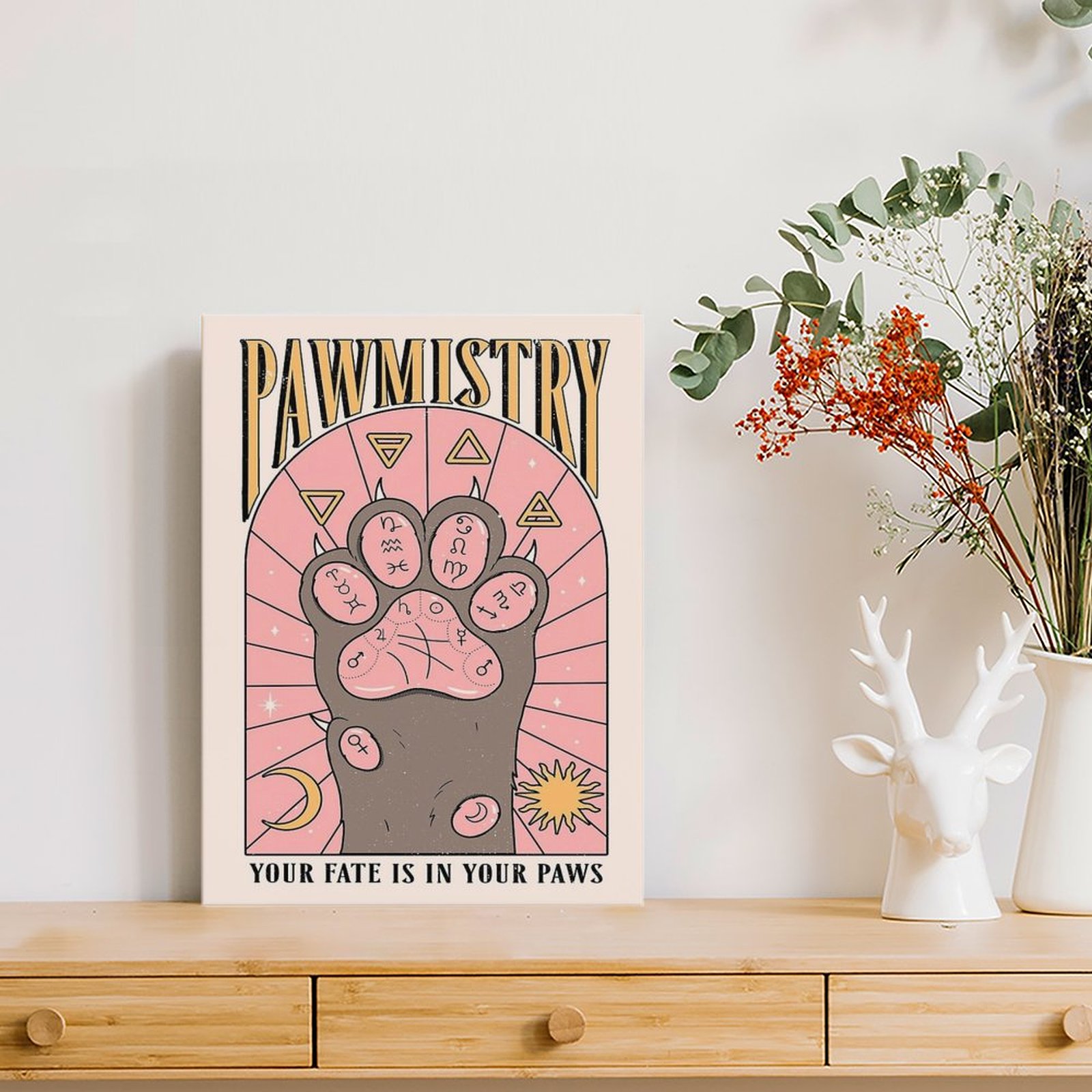 Pawmistry ภาพวาดผ้าใบโปสเตอร์  - Home Cinema In บทวิจารณ์และราคา